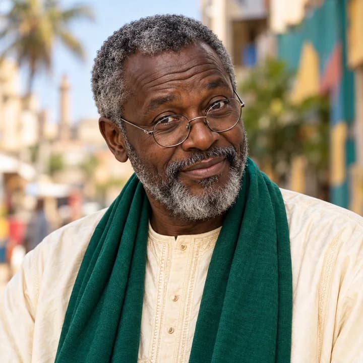 Portrait IA de Tonton Lamine, personnage de fiction